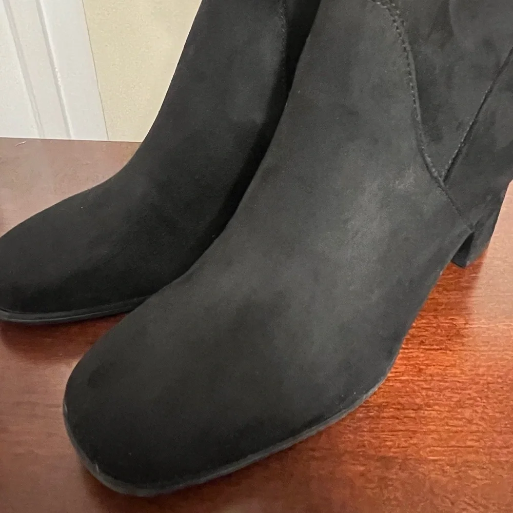NWOT Impo Judy Embroidered Over-The-Knee Boots stretch block heel colorful